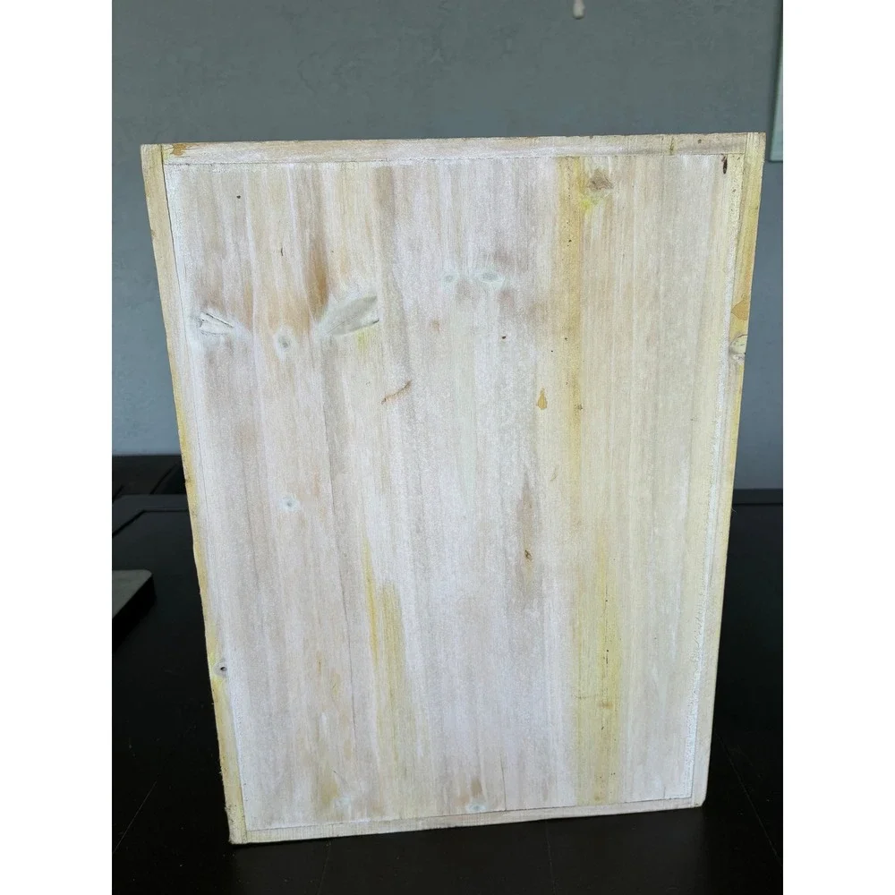 Holiday Home Expressions Nicole Merry Wood Crate Christmas Decor Whitewash